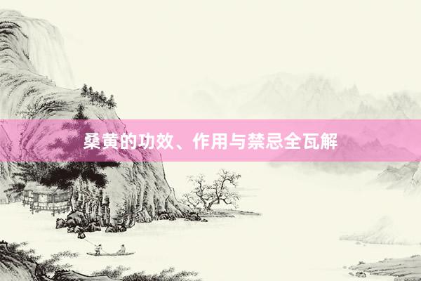 桑黄的功效、作用与禁忌全瓦解